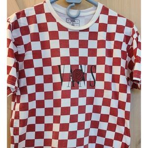 Vans Kyle Walker Red White Checkerboard Rose Graphic Print T-Shirt‎